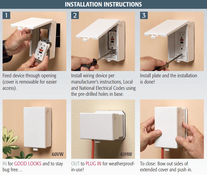 Arlington Vertical Low Profile IN-and-OUT Cover - White, Model 60VW - Image 4