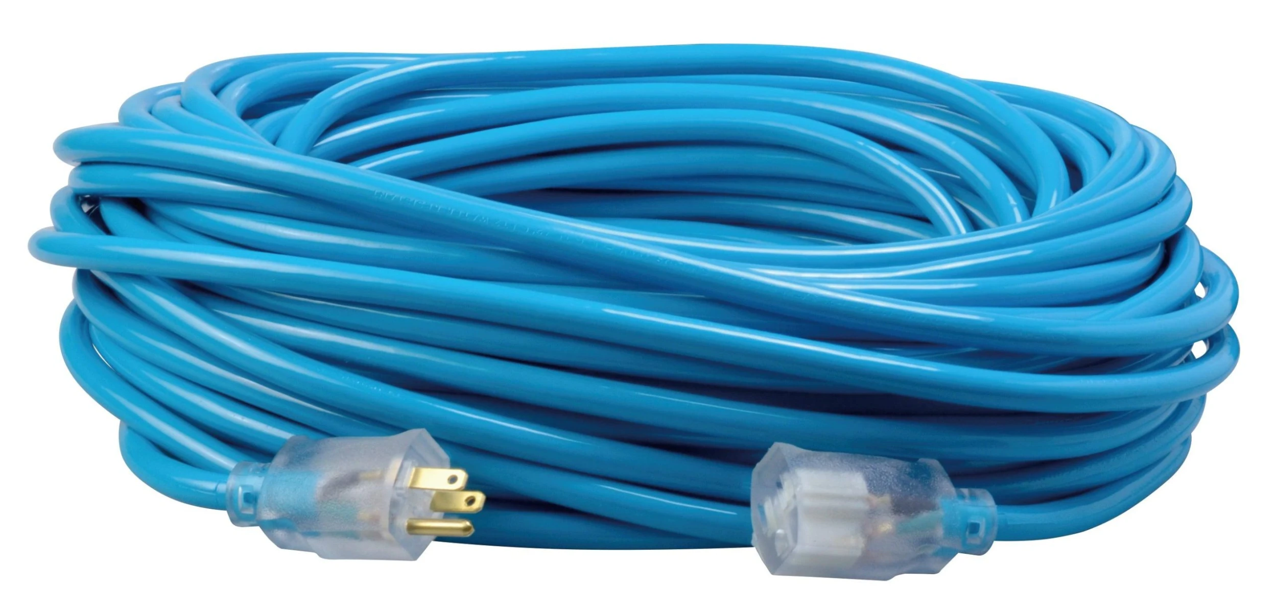 Southwire 100ft, 12/3 SJTW Cool Blue Extension Cord W/Lighted End, Model 2579SW000H
