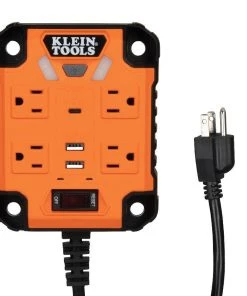 Klein Tools PowerBox 1, Magnetic Mounted Power Strip With Integrated LED Lights, Model 29601
