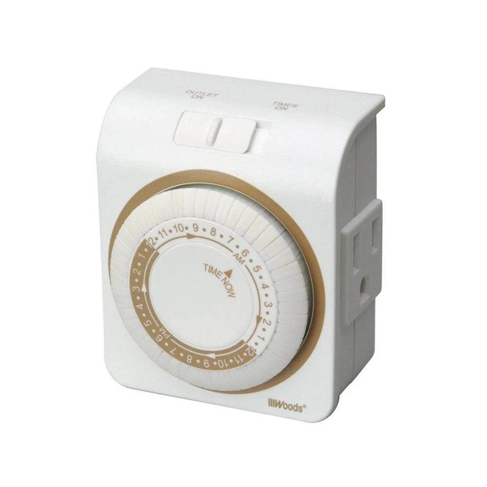 Woods Indoor 24-Hr Heavy Duty Mechanical Timer, Model 50001WD