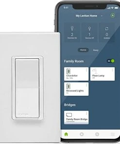 Leviton Decora Smart No-Neutral Wi-Fi Switch In White, Model DN15S-W*