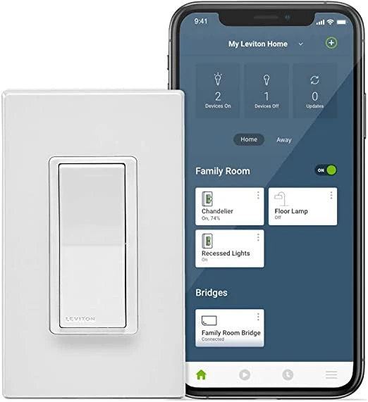 Leviton Decora Smart No-Neutral Wi-Fi Switch in White, Model DN15S-W* Leviton Decora Smart No-Neutral Wi-Fi Switch In White, Model DN15S-W* -Leviton Store 51K81meDhwL. AC SX522