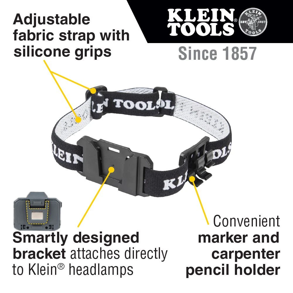 Klein Tools Headlamp Bracket with Fabric Strap, Model 56060* Klein Tools Headlamp Bracket With Fabric Strap, Model 56060* -Leviton Store 56060 callout