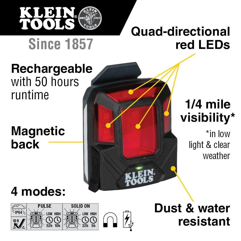 Klein Tools Rechargeable Safety Lamp With Magnet, Model 56063* - Image 2
