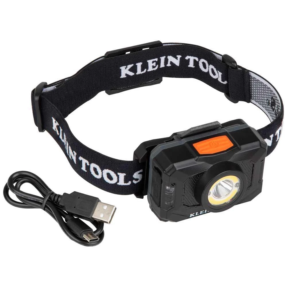 Klein Tools Rechargeable 2-Color LED Headlamp with Fabric Strap, Model 56414 Klein Tools Rechargeable 2-Color LED Headlamp With Fabric Strap, Model 56414 -Leviton Store 56414