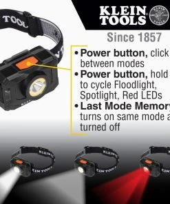 Klein Tools Rechargeable 2-Color LED Headlamp With Fabric Strap, Model 56414 5 Klein Tools Rechargeable 2-Color LED Headlamp With Fabric Strap, Model 56414 -Leviton Store 56414 callout3