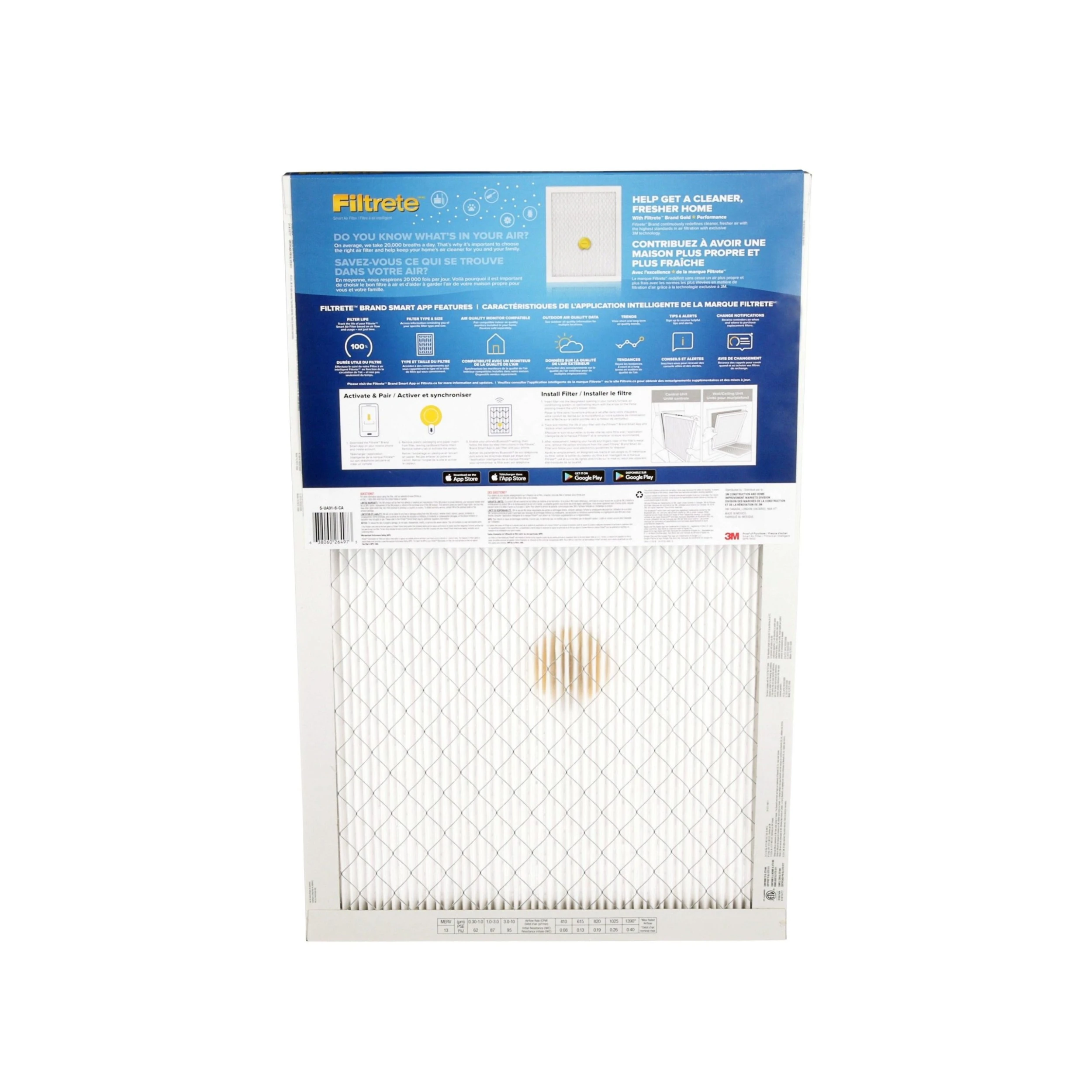 3M Canada 3M Filtrete Smart Premium Allergen, Bacteria & Virus Filter, Model MPR 1900, 16x25x1 In - Image 2