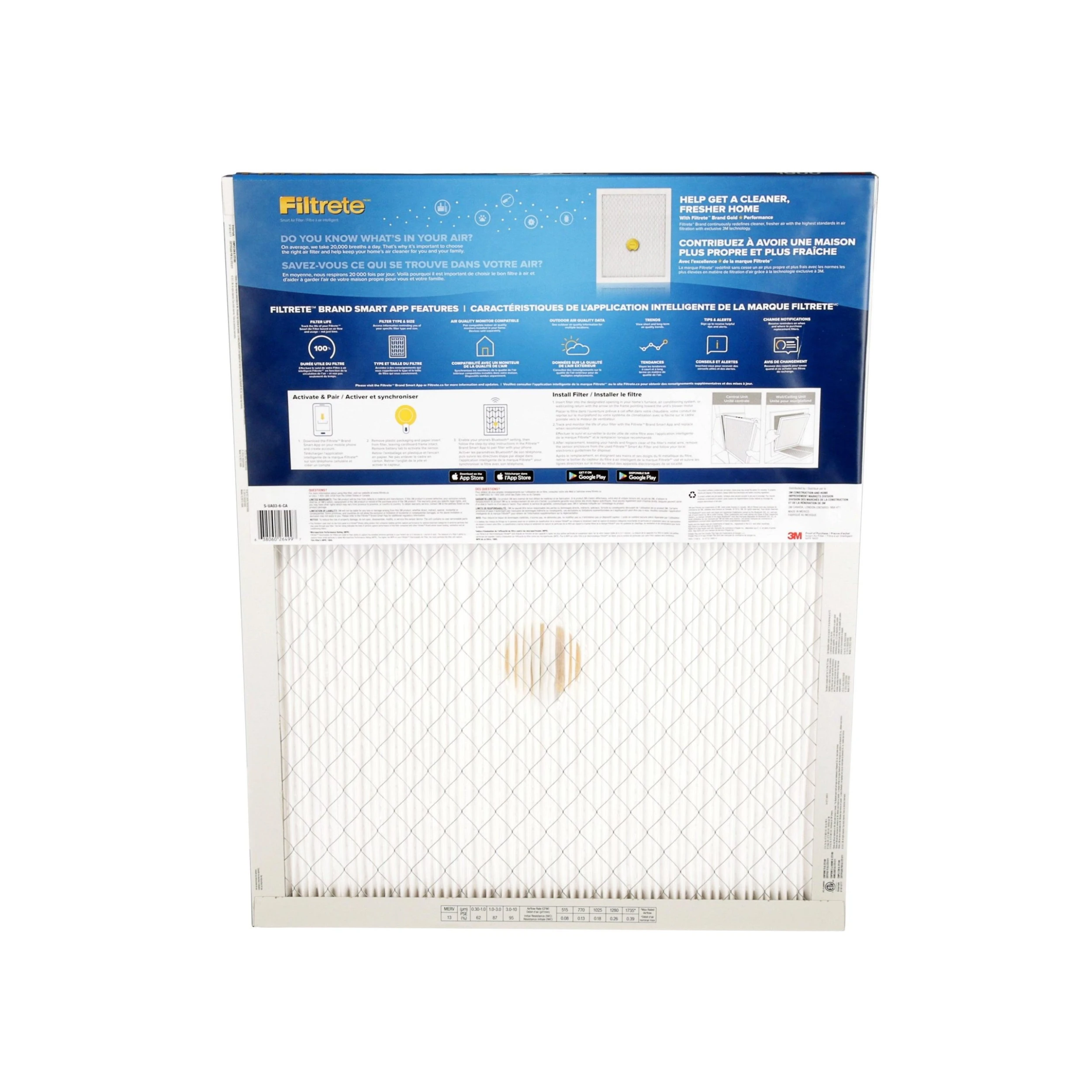 3M Canada 3M Filtrete Smart Premium Allergen, Bacteria & Virus Filter, Model MPR 1900, 20x25x1 In - Image 2