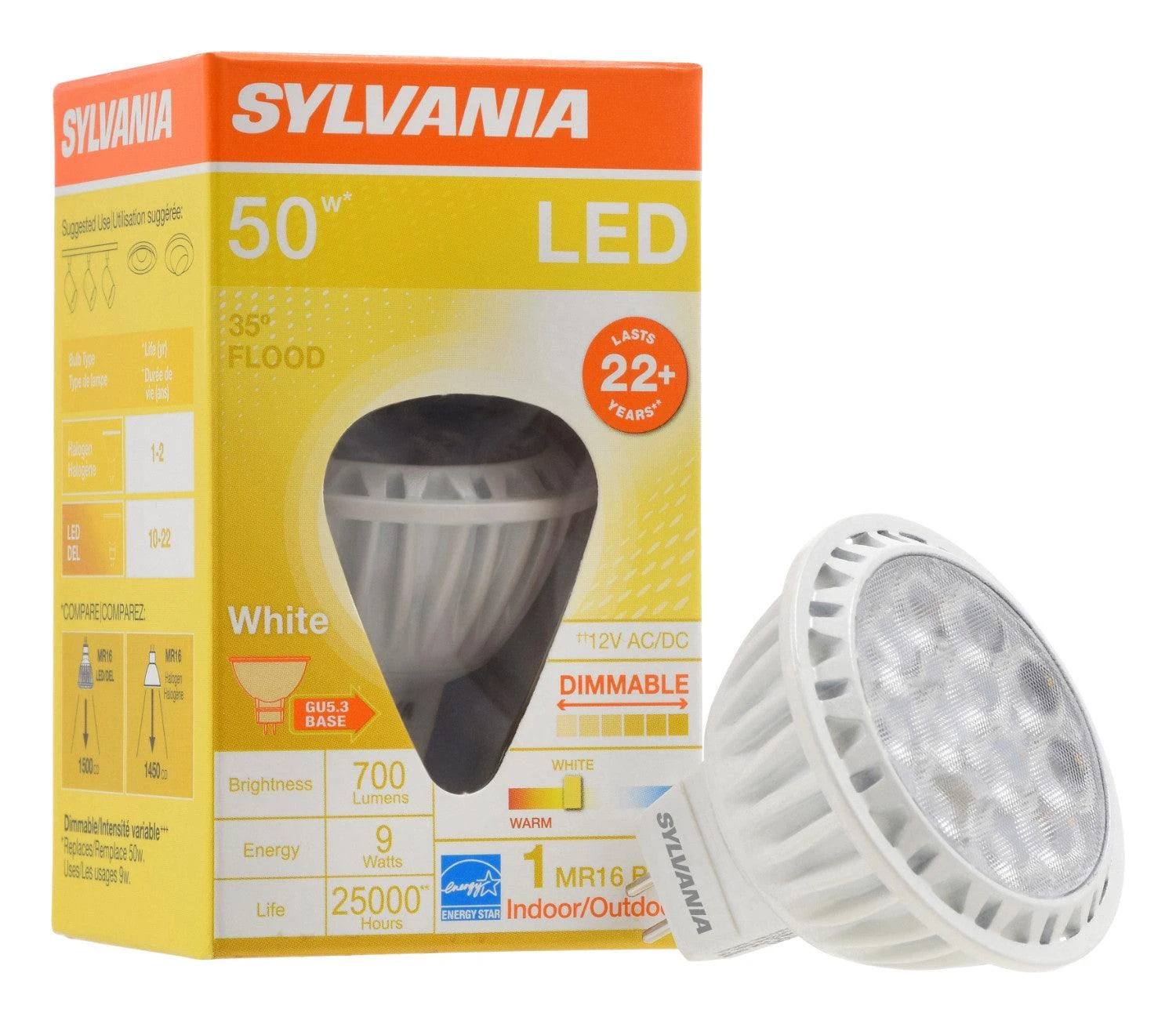 LEDVANCE Sylvania Ultra MR16 9W, Soft White 3000K LED Light Bulb, Model 74042 - Image 2