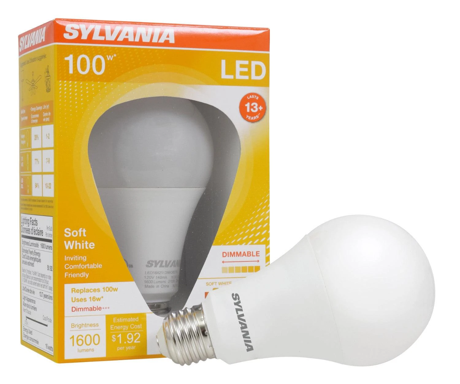 LEDVANCE Sylvania Ultra A21 16W, Warm White 2700K LED Light Bulb, Model LED16A21DIMO827U - Image 2