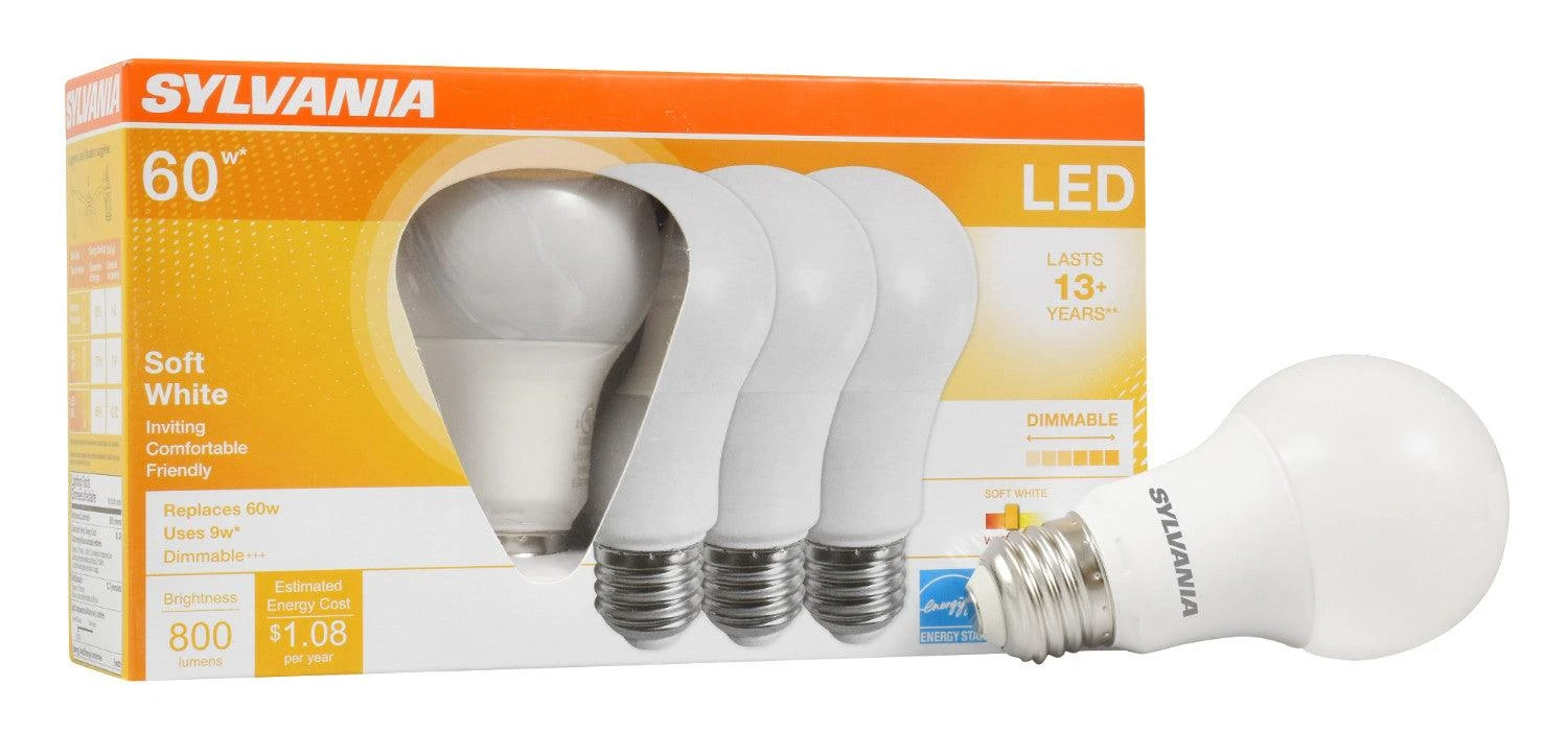 LEDVANCE Sylvania Ultra Series A19, 9W Warm White 2700K LED Light Bulb (Pack Of 4), Model 78036 - Image 2