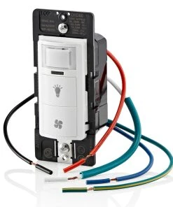 Leviton Decora In-Wall Comination Humidity Sensor And Fan Control With Light Switch, Model DHD05-1LW* -Leviton Store DHD05 W c