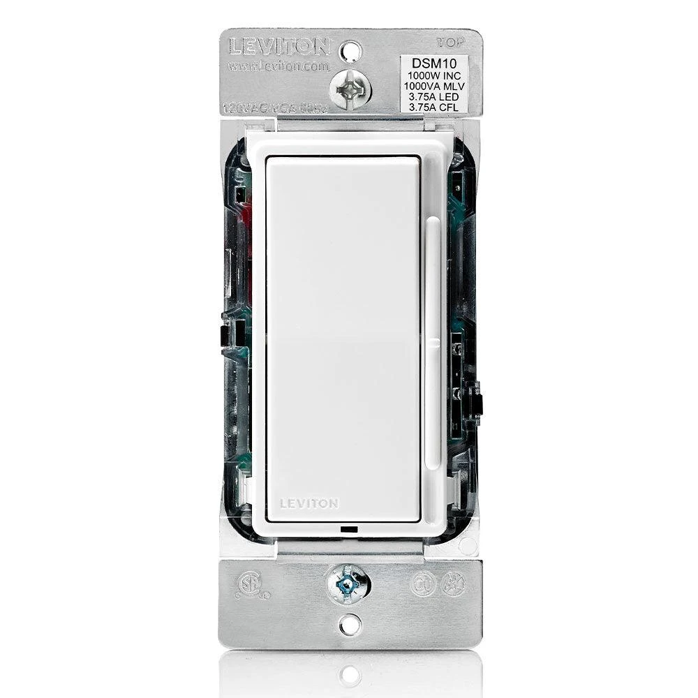 Leviton Decora Rocker-Slide Dimmer for LED, CFL, MLV and Incandescent bulbs, Model DSM10-752 Leviton Decora Rocker-Slide Dimmer For LED, CFL, MLV And Incandescent Bulbs, Model DSM10-752 -Leviton Store DSM10 1LZ a