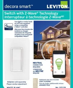 Leviton Decora Smart Switch With Z-Wave Technology, Model DZ15S751