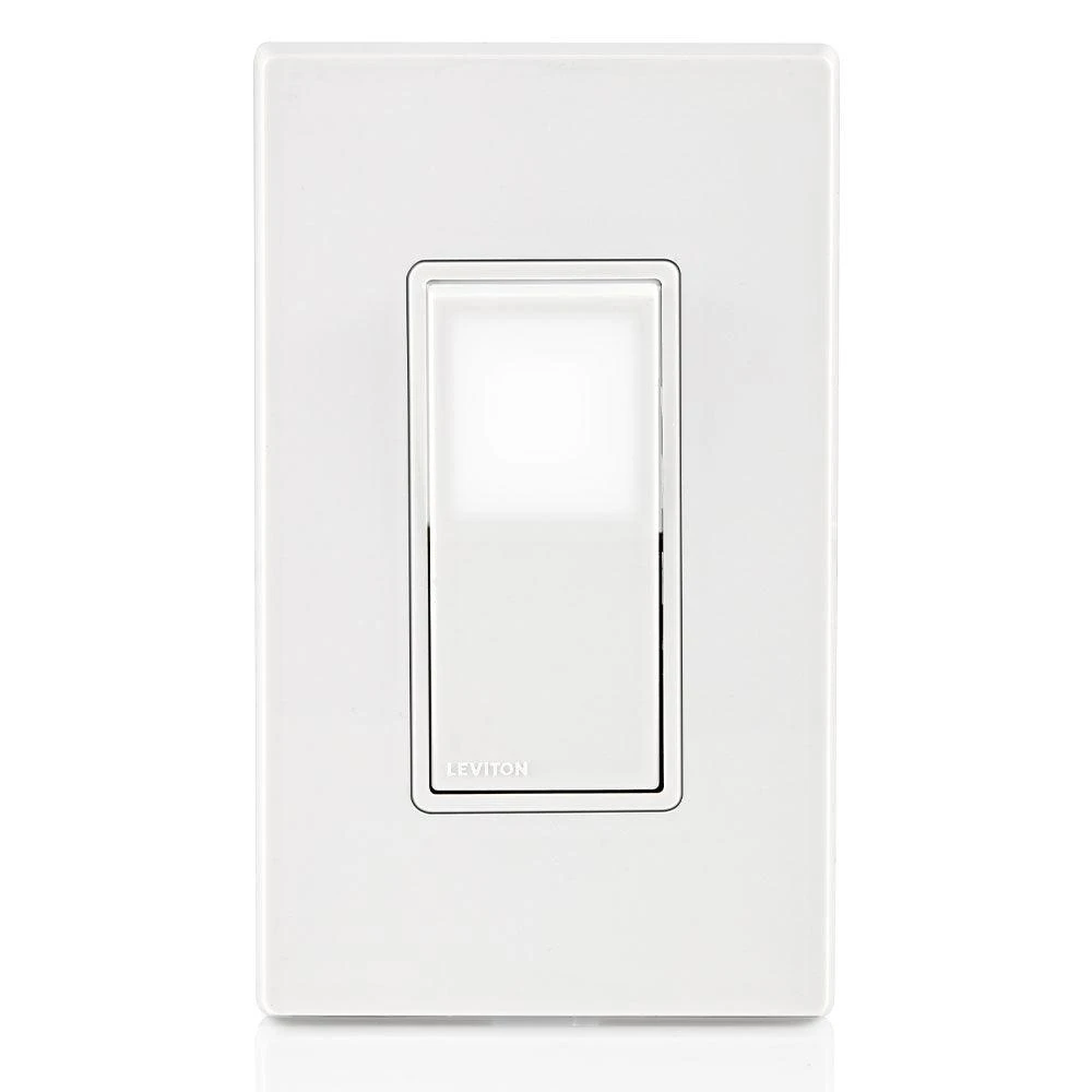 Leviton 15Amp Decora LED Illuminated Rocker Single-Pole Switch, Model L5611-2W - Image 3