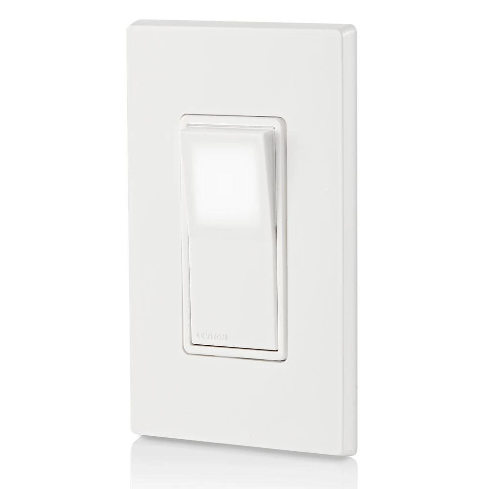 Leviton 15Amp Decora LED Illuminated Rocker Single-Pole Switch, Model L5611-2W - Image 4