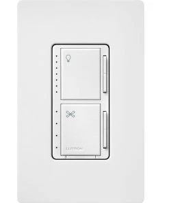 Lutron Maestro Fan Control And Light Dimmer, Model MACL-LFQ-WH