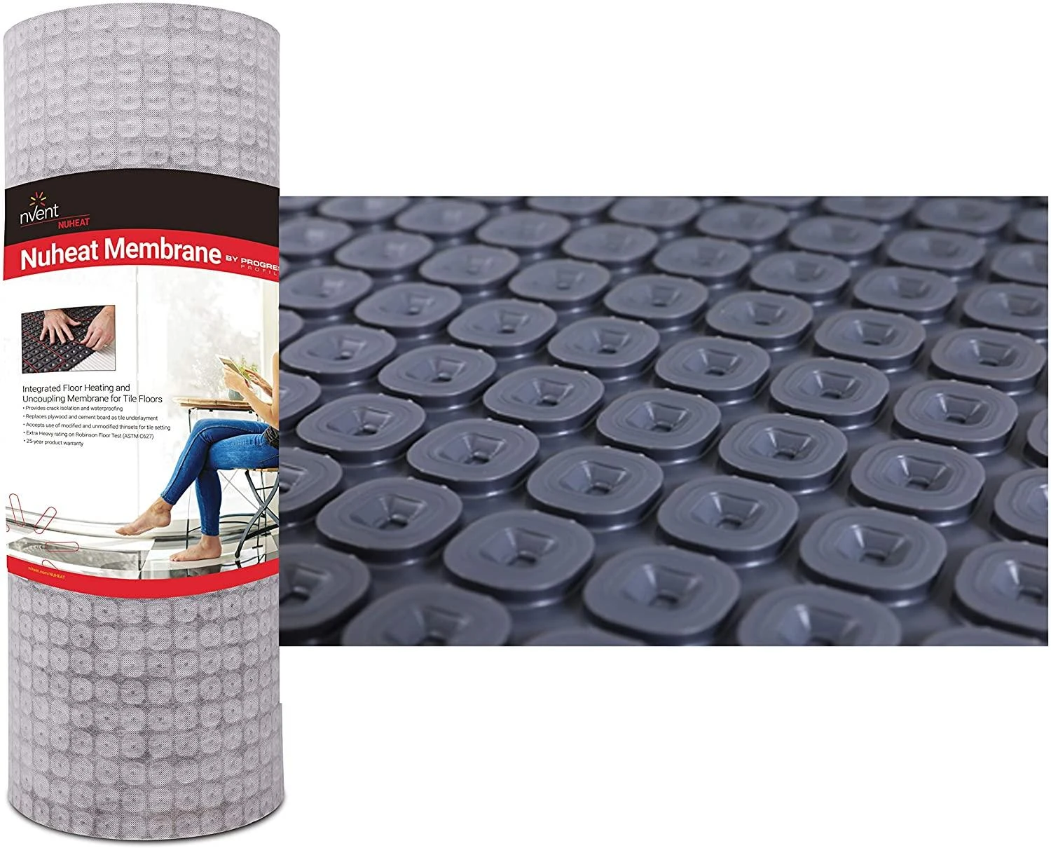 nVent Nuheat Membrane - Large Roll - 161 sq. ft. (3'33'' x 49.5 ft.) - NUMEM161 NVent Nuheat Membrane - Large Roll - 161 Sq. Ft. (3'33'' X 49.5 Ft.) - NUMEM161 -Leviton Store NUMEM161