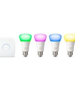 Signify Philips Hue White & Colour Ambiance A19 Starter Kit (Pack Of 4), Model 471978 4 Signify Philips Hue White & Colour Ambiance A19 Starter Kit (Pack Of 4), Model 471978 -Leviton Store Philips Hue White Color Ambiance A19 Starter Kit 4 Pack 471978