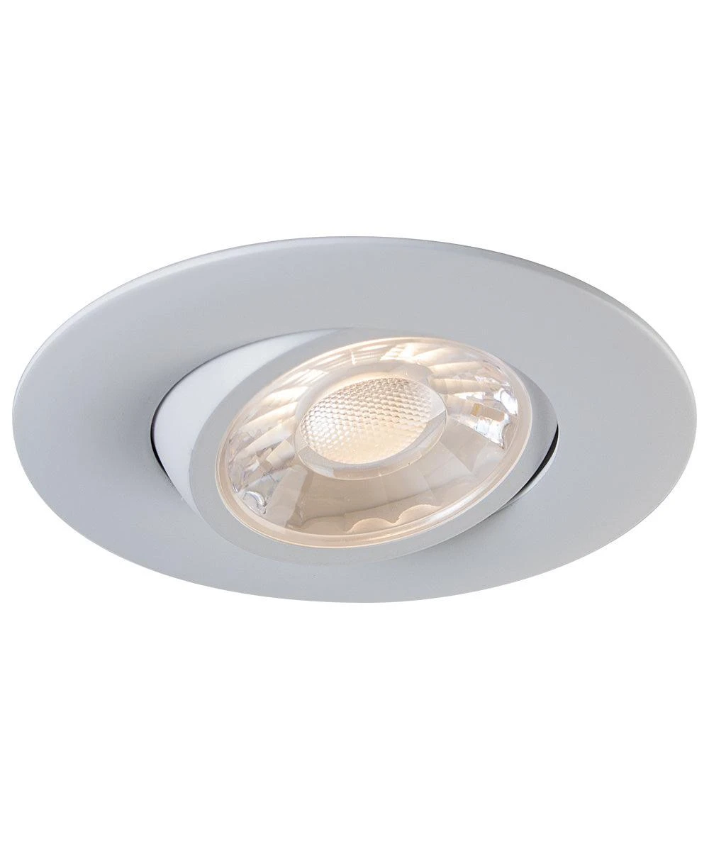 Liteline 3" Luna White Gimbal Recessed Fixture, Soft White (3000k), Model RA3-7G-30K-90WH