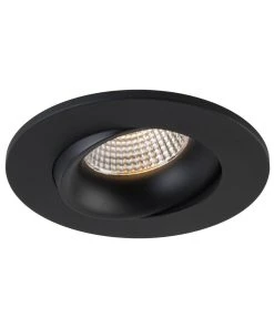 Liteline 3.5" Luna LED Black Round Regressed Gimbal Recessed Fixture, Model RA35-12RG-90BK