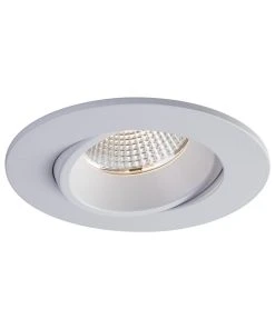 Liteline 3.5" Luna LED White Round Regressed Gimbal Recessed Fixture, Dim To Warm, Model RA35-12RG-DTW90WH*