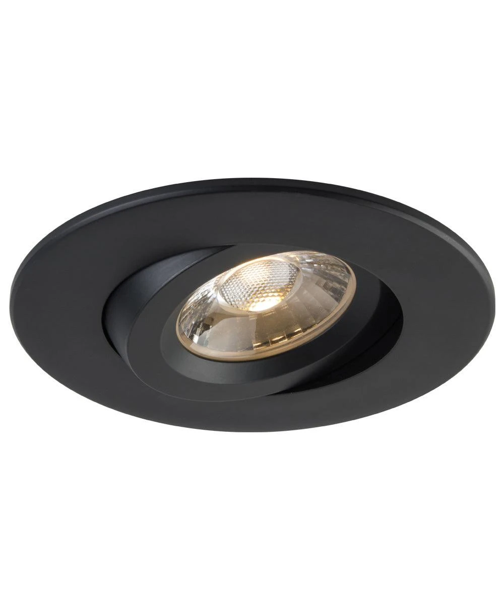 Liteline 4" Luna LED Black Round Gimbal Recessed Fixture, Model RA4-12G-90BK