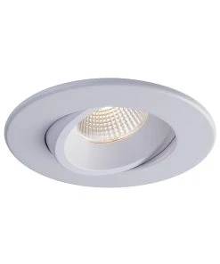 Liteline 4" Luna LED White Round Regressed Gimbal Recessed Fixture, Model RA4-12RG-90WH