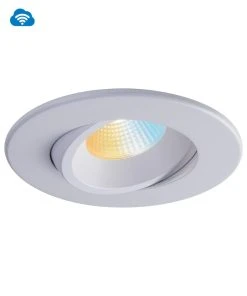 Liteline 4" Smart OnCloud Luna White Round Gimbal Recessed Fixture, Model RA4-12RG-WZ-90WH*