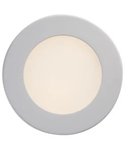 Liteline 4" White Round LED Slim Profile Recessed Downlight, Soft White (3000k), Model SLM4-30-WH