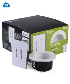 Liteline Package Of 4x 4" White Skye OnCloud Recessed Fixture Including 1x OnCloud Room Controller, Model SLMB4-RGBTW-WH-4KT*