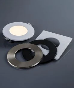 Liteline 4" SlimLED Plus Brushed Nickel Round Trim, Model SLM4-12W-RT-BN