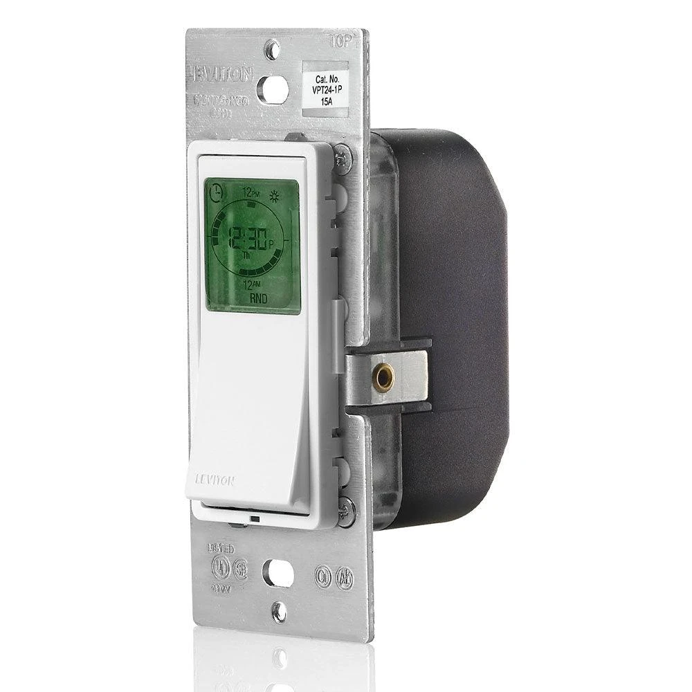 Leviton Package of 2 Indoor 24-Hour Programmable Timers, Model VPT24-756 Leviton Package Of 2 Indoor 24-Hour Programmable Timers, Model VPT24-756 -Leviton Store VPT24 1PZ b