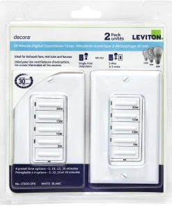 Leviton Package Of 2 Preset 30 Minutes Timer, Model LTB30-756