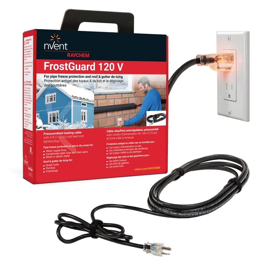 nVent Raychem Frostguard Freeze Protection Plug-In Kit 75 FT, Model FG175P NVent Raychem Frostguard Freeze Protection Plug-In Kit 75 FT, Model FG175P -Leviton Store nVentFrostGuard120V PKG with Cable3 trans f937987d edff 428b 9ce7 7675cd9bb024
